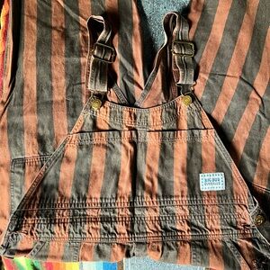 Big Bud Press black and brown striped overalls